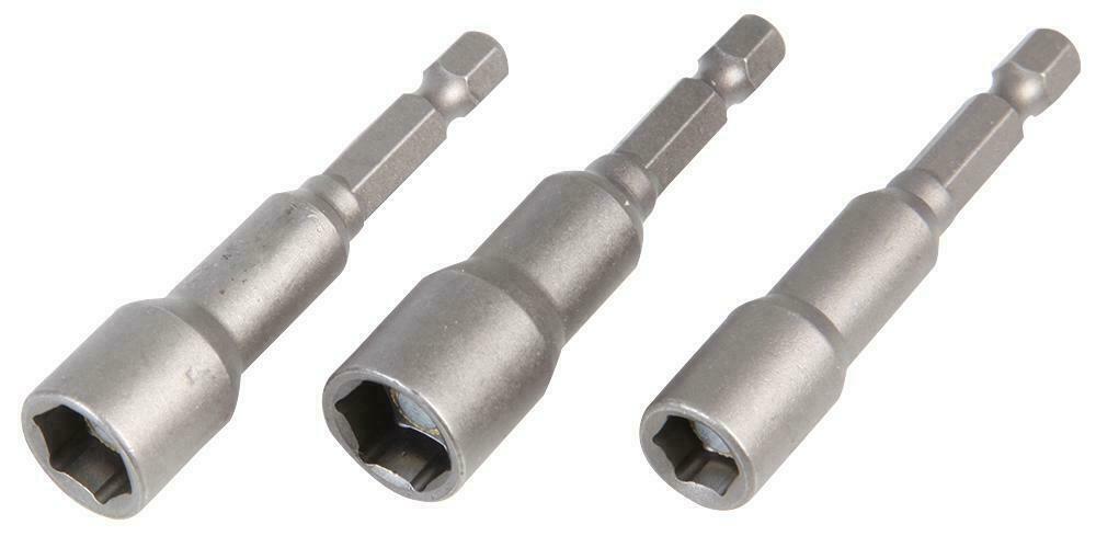 6mm 7mm 8mm Nut Driver Set Hex Socket Bit Tool Drill Adapter Extension 65mm 3pcs