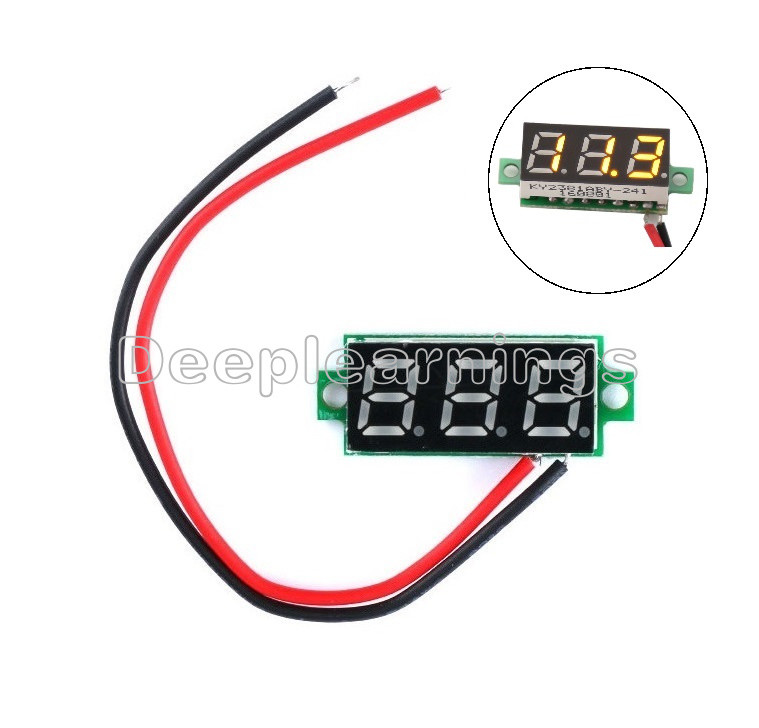 0.28" DC 0-100V / 2.5-30V 2/3-Wire Voltmeter LED Display Voltage Panel Meter