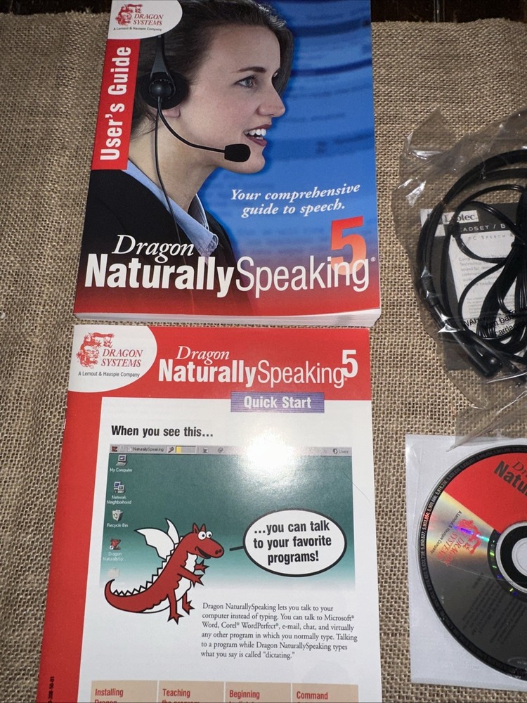 DRAGON NATURALLY SPEAKING 5 SPEECH RECOGNITION SOFTWARE FOR WINDOWS 98