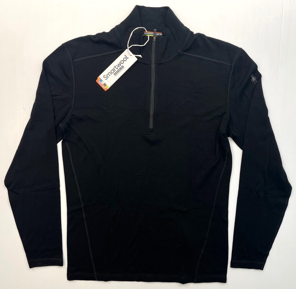 Men's SMARTWOOL Classic Thermal Merino Base Layer 1/4 Zip Top BLACK