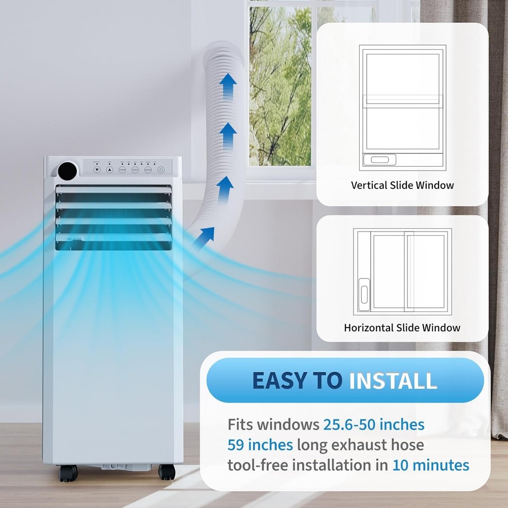 8000 BTU Portable Air Conditioner 3 in-1 Portable AC Unit with Remote Control
