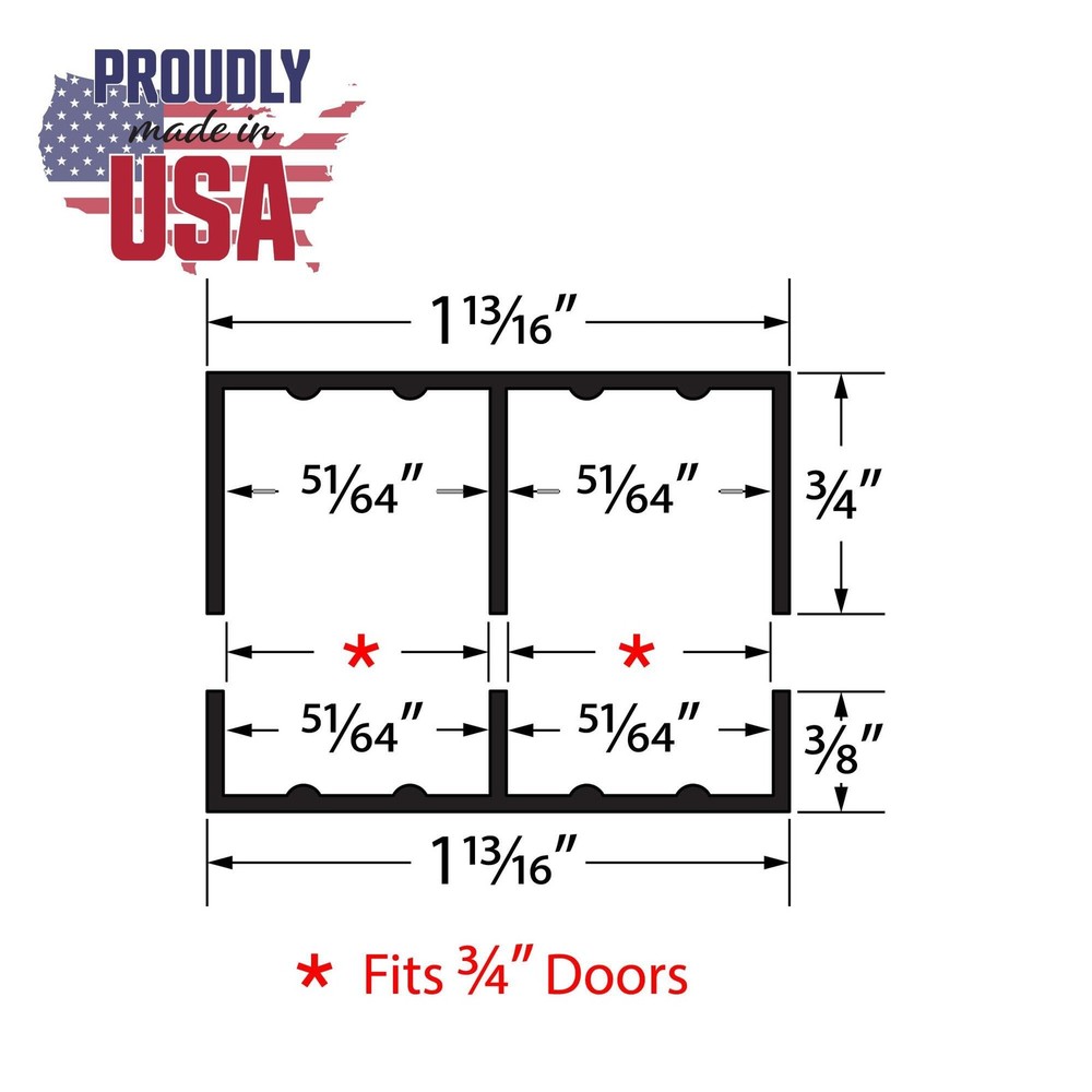 3/4" Panel Sliding Door Track - 48" White Plastic Upper & Lower Set Made Pack...