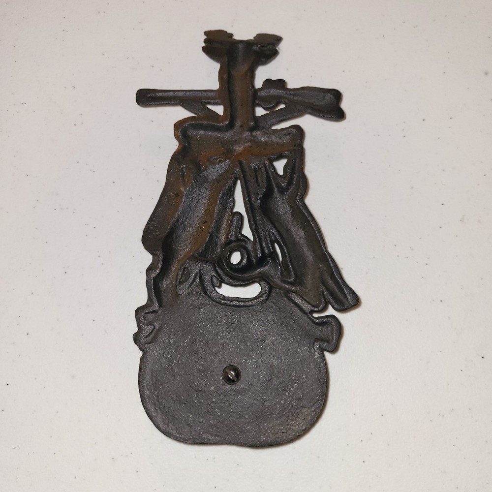Vintage Cast Iron Deer Hunter Match Stick Holder