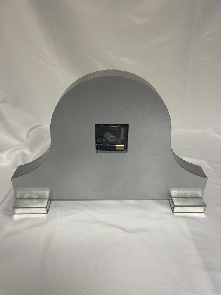 Sparkle 15.7 In. Contemporary Silver Crystal Table Clock Works!!!