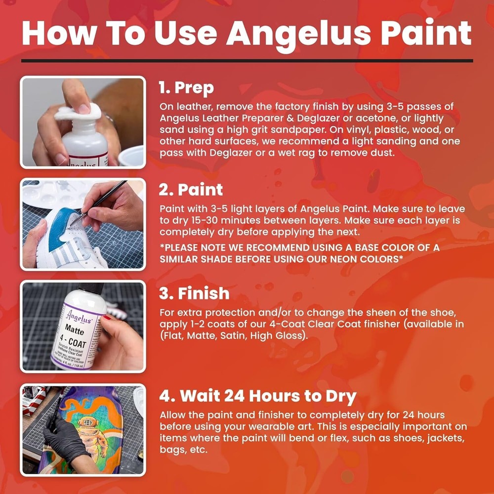 Angelus Acrylic Leather Paint Basics Kit