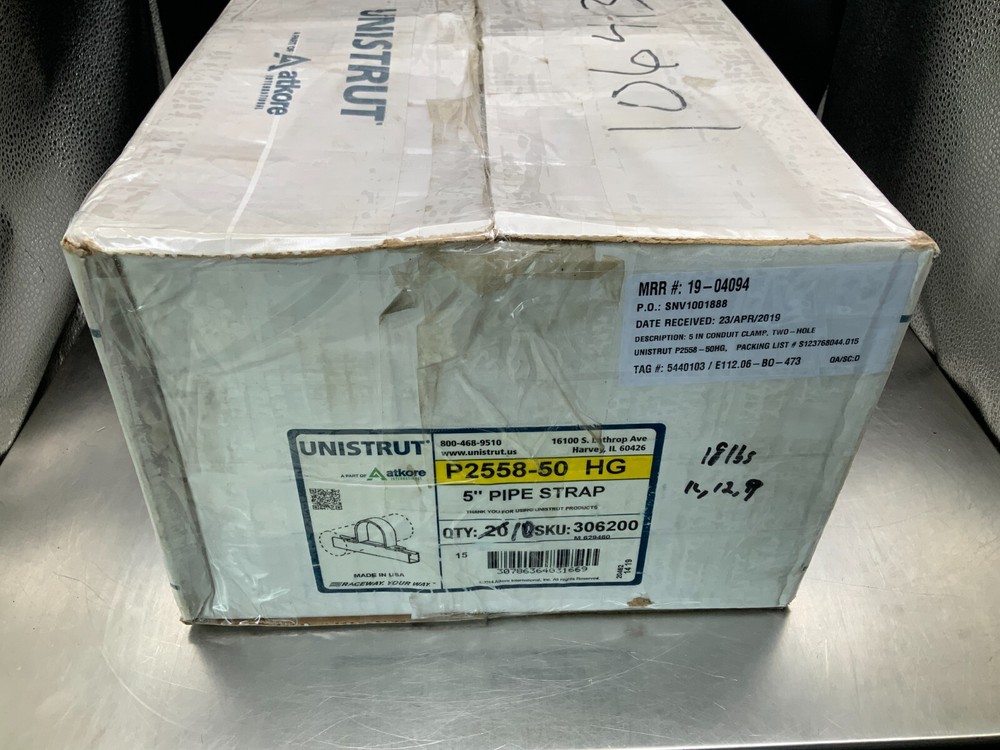 (10) Unistrut P2558-50 HG Galvanized Pipe Strap 5"
