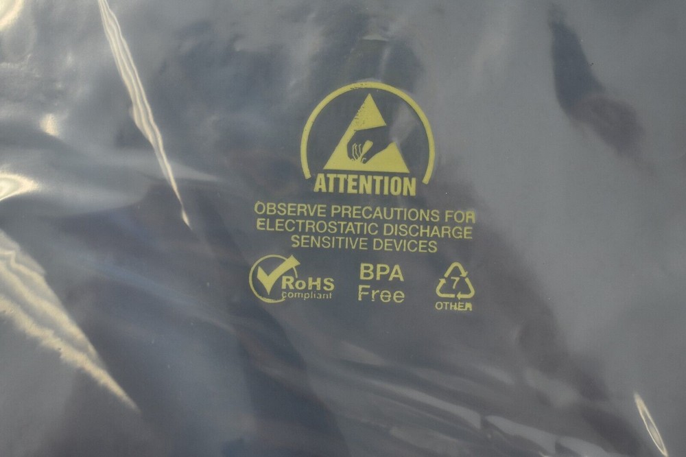 Static Shielding Control Flat Bag w Imprinted ESD Message 9" x 12" 100 Pack