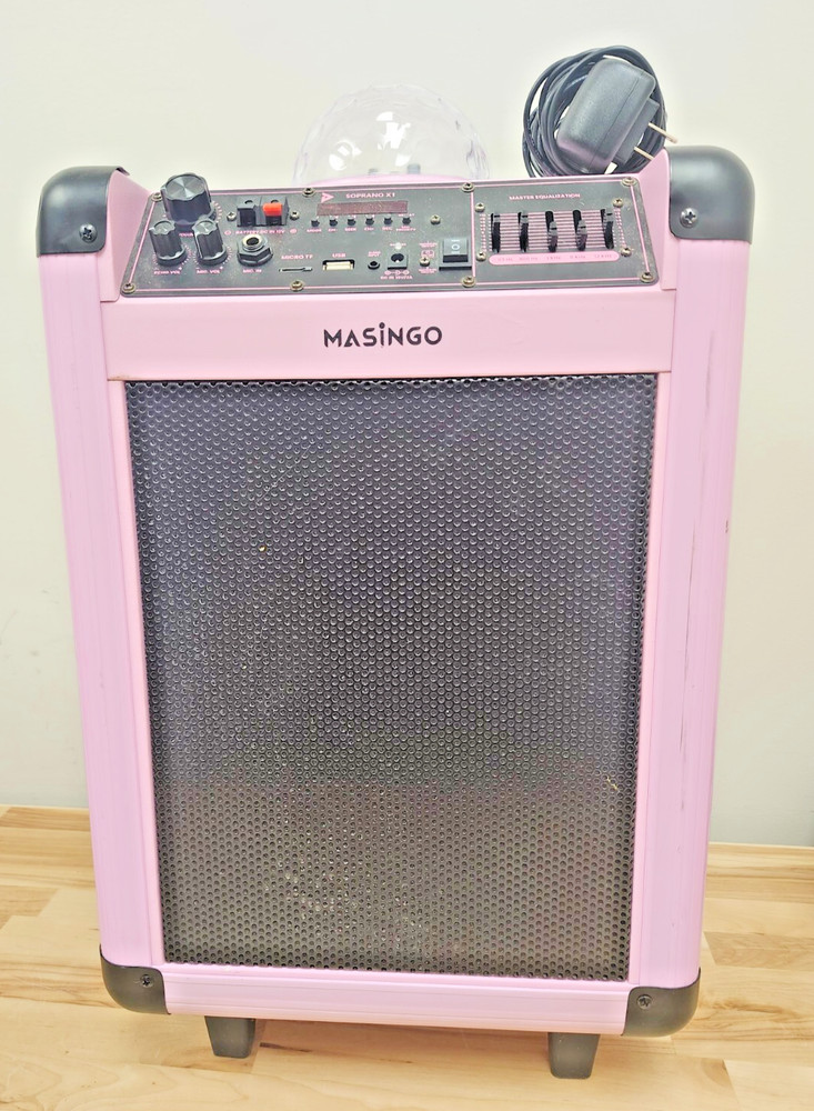 Portable Karaoke Microphone Machine Speaker Disco Ball Bluetooth Singing System