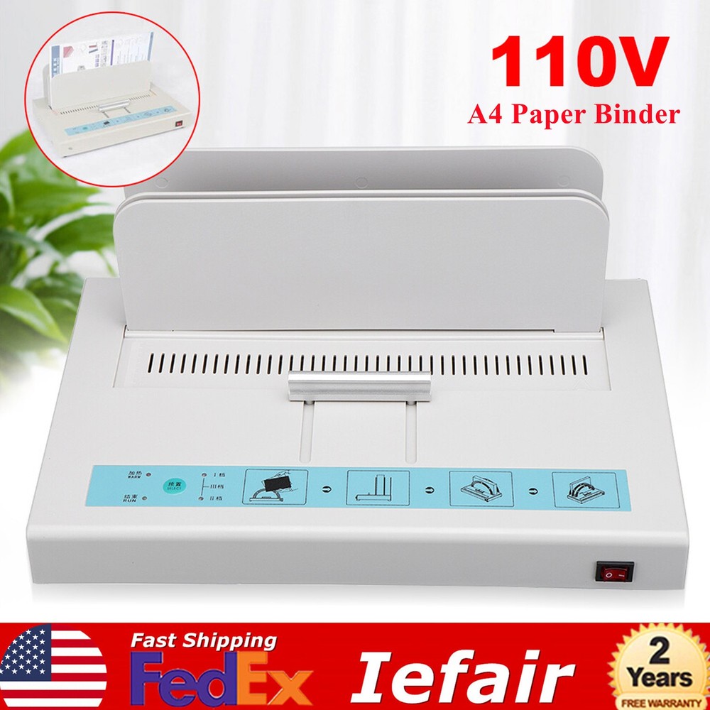 110V Universal Binding Machine Electric Book Automatic A4 Paper Binder Puncher