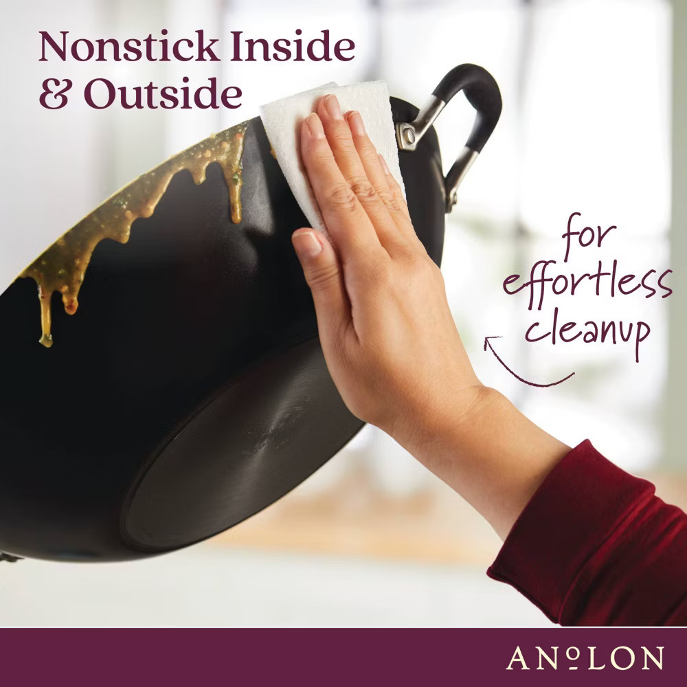 Anolon Advanced Home 14" Hard Anodized Nonstick Wok with Side Handle and