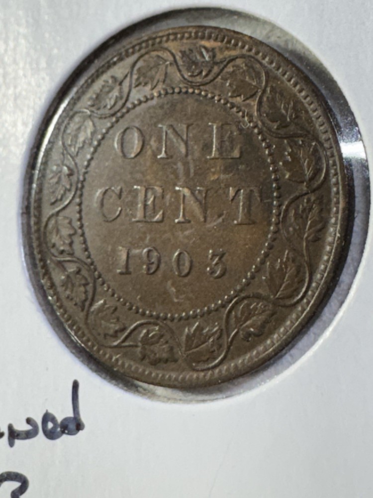 1903 Canada Large Cent Bronze Coin Cleaned