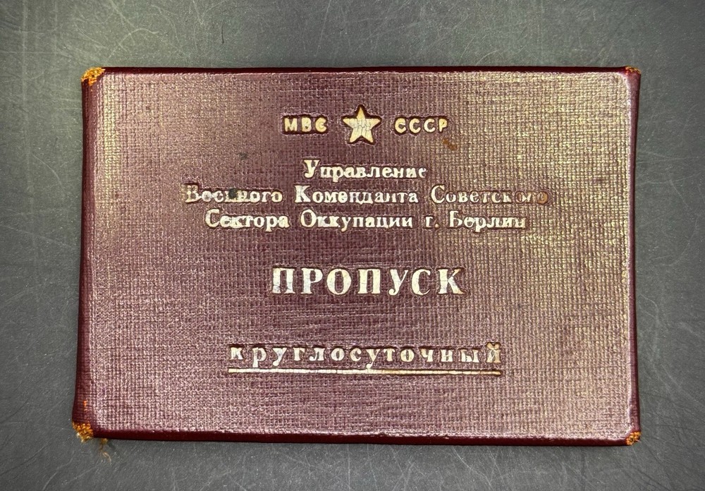 Soviet Berlin Military Identification Book - Hero of Soviet Signed Document