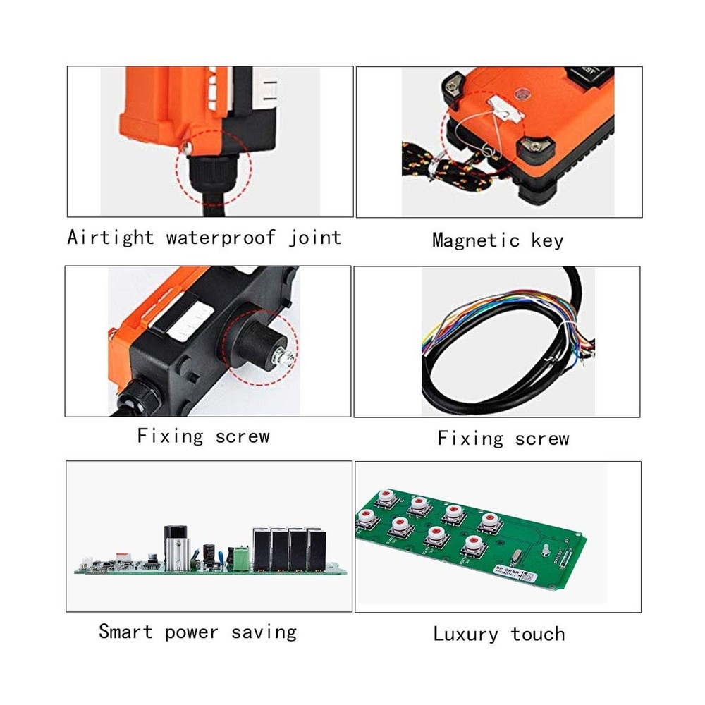 F21-E1B Hoist Crane Industrial Remote Control Wireless Transmitter Push Butto...