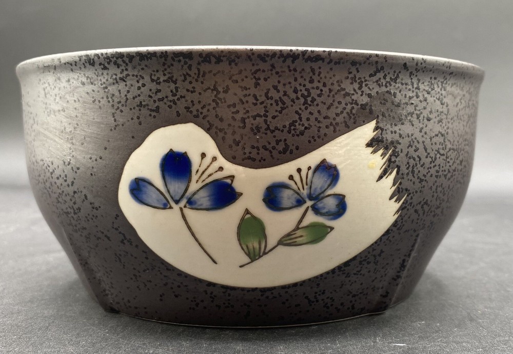 Kafuh Japan Black Ceramic Bowl / Planter 6 1/4"