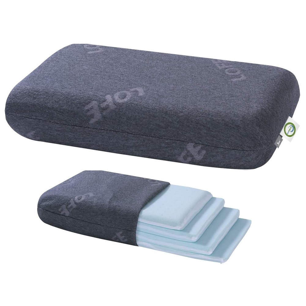 Adjustable Thin Memory Foam Pillow - 4 Heights from 1.2 to 4.8in, Cervical Pi...