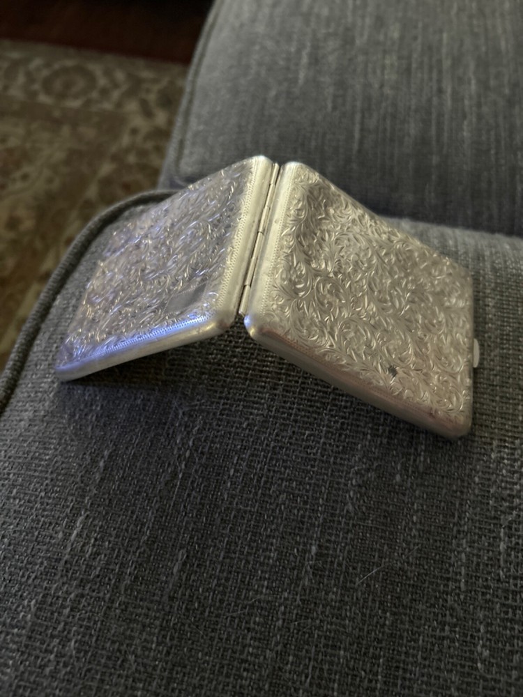 sterling silver 950 cigarette case vintage Art Deco