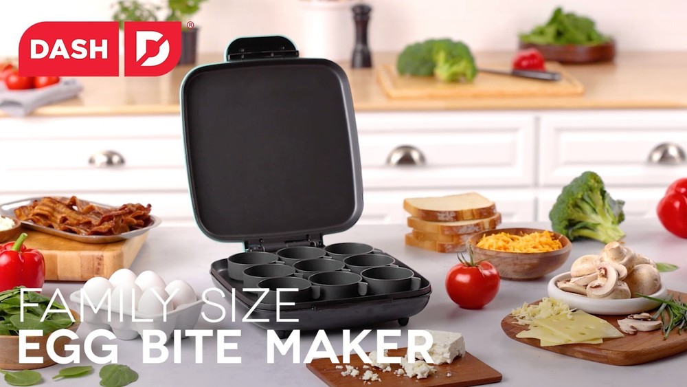 Electric Egg Bite Maker - Non-Stick Silicone Cups, 9 Servings, Space-Saving Desi