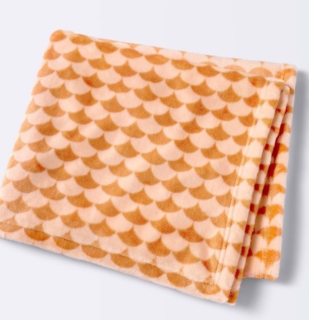 Cloud Island Blanket Orange Scallop New