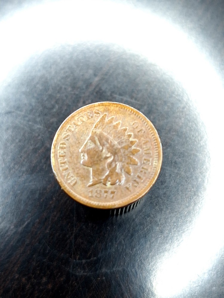 1877 Indian Head Cent VF Details Key Date Cleaned