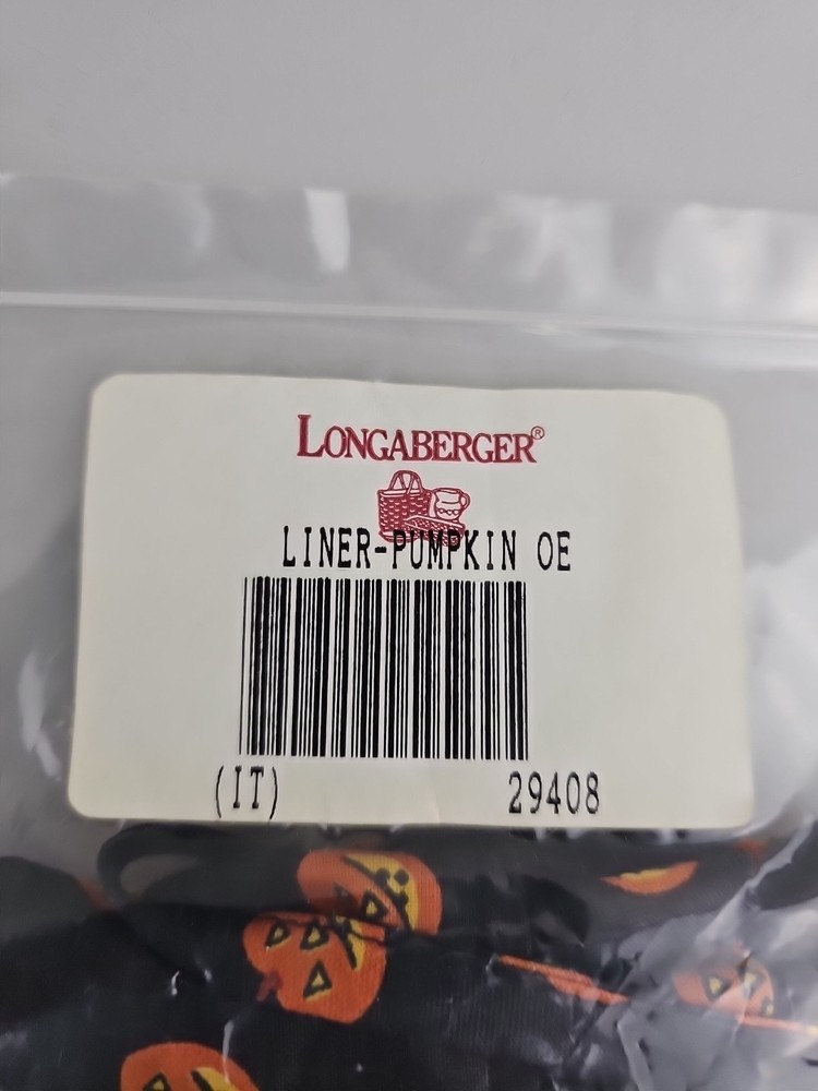 Longaberger Fabric Liner ONLY - PUMPKIN OE #29408 EUC