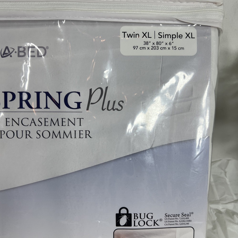 NWT Protect A Bed Buglock PLUS White Box Spring Encasement Twin XL New
