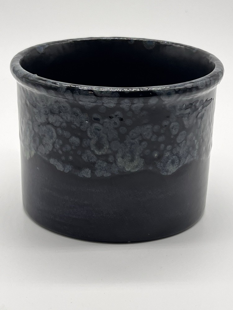 Hand Painted Ceramic Pot– Blue Reactive & Gloss Glaze – Planter Or Catchall