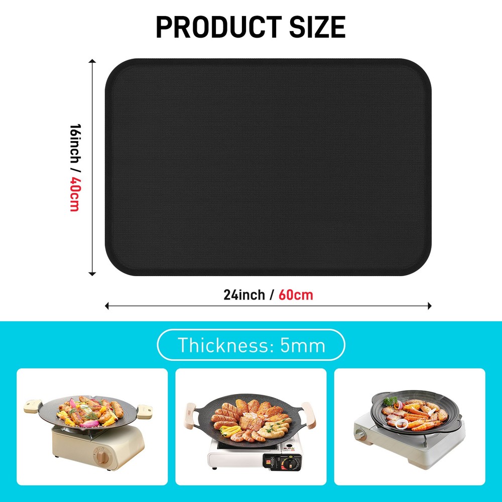 2.6sqft Camping Fireproof Mat Retardant Protective Pad BBQ Equipment Protective