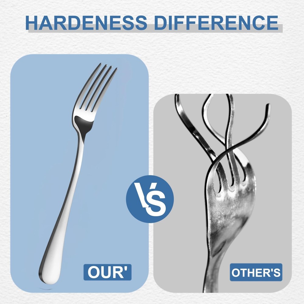 BEWOS Silverware Set for normal, 20P Stainless Steel Silver