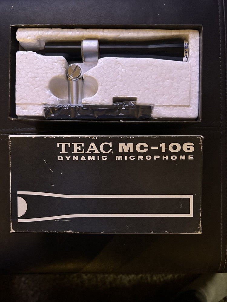 Teac MC-106 Dynamic Microphone with Stand, Original Box, and Instructions
