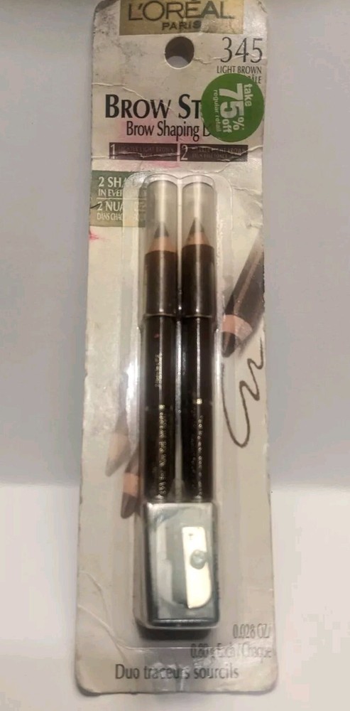 LOREAL BROW STYLIST 345 LIGHT BROWN 0.028OZ EA NIP