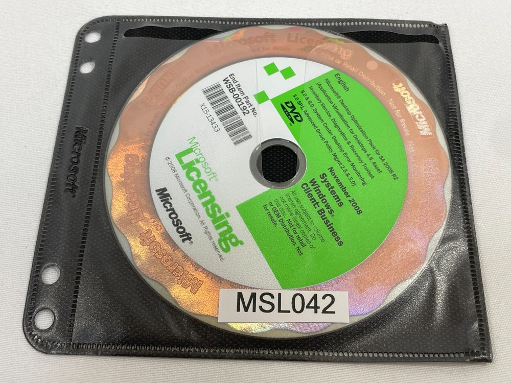 Microsoft Desktop Optimization Pack for SA 2008 R2 DVD Windows Software