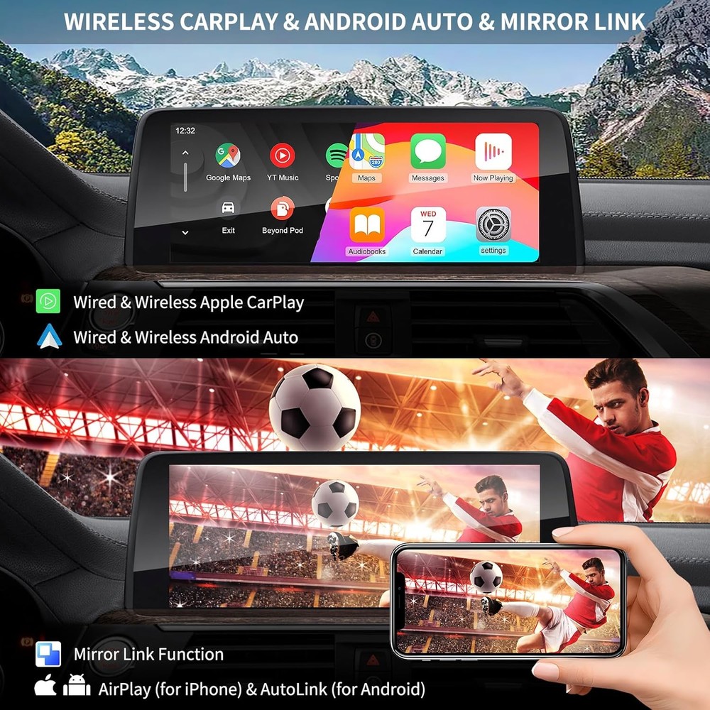 Wireless Apple CarPlay Android Auto Decoder Box For BMW CIC Multimedia Interface