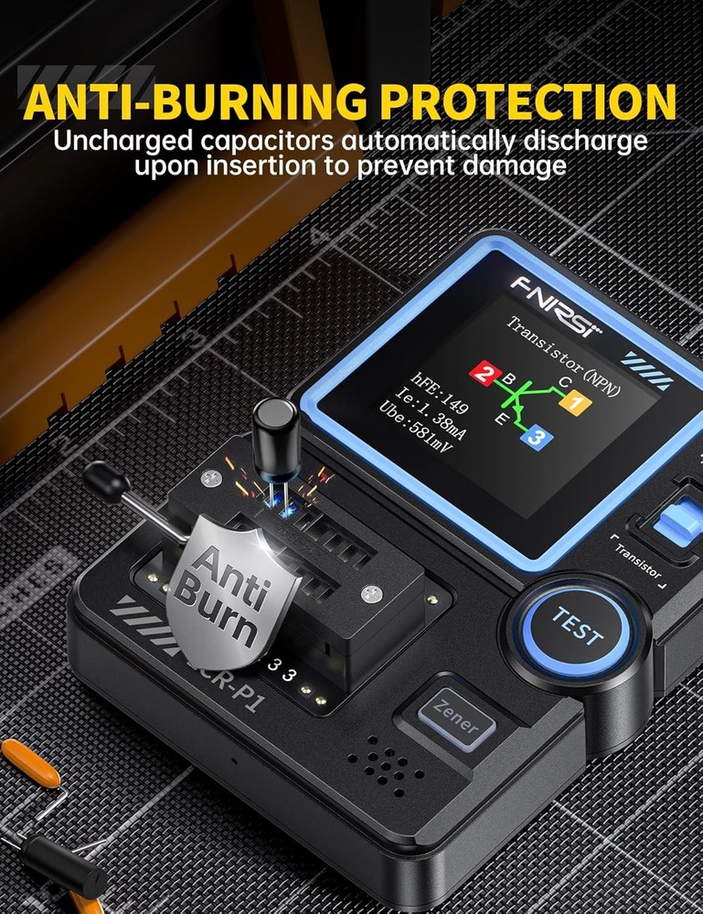 Versatile Black Transistor Tester with Infrared Analysis and Auto-Identification