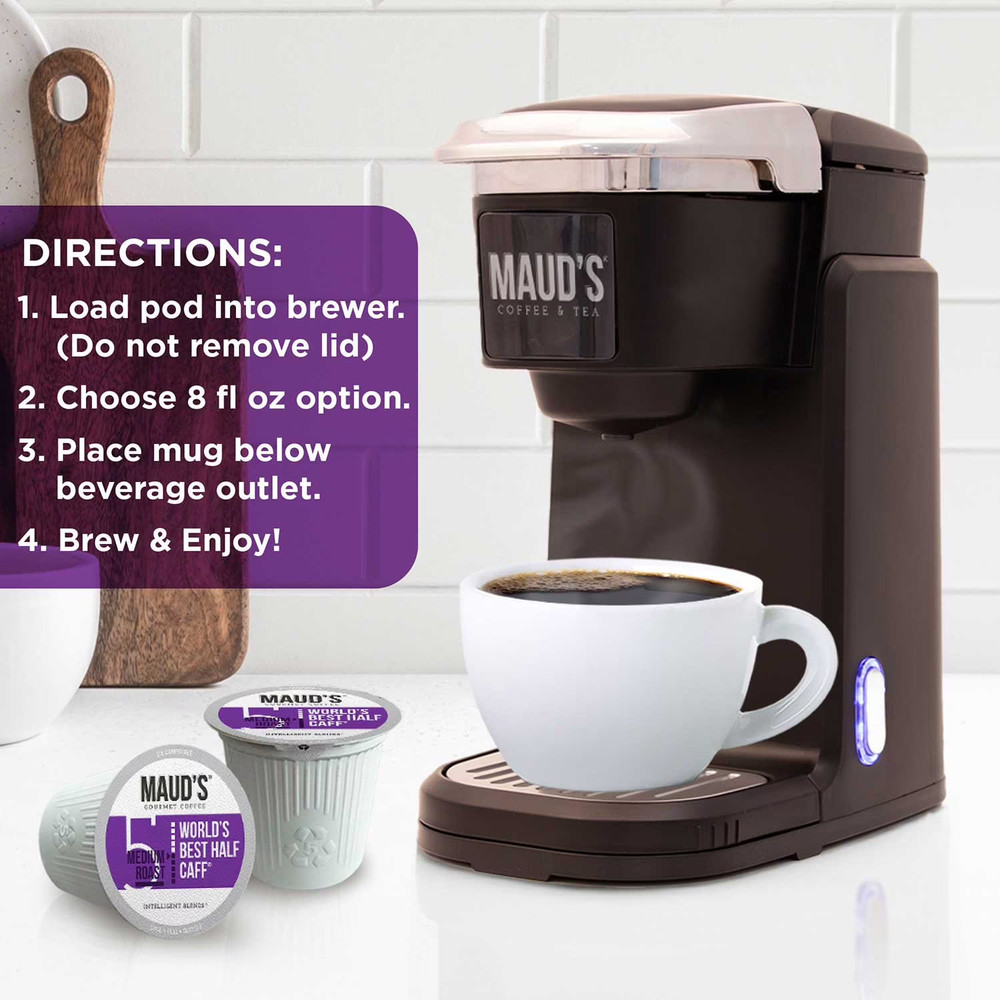 Maud's Half Caff Medium Roast Coffee Pods, 72 Ct.