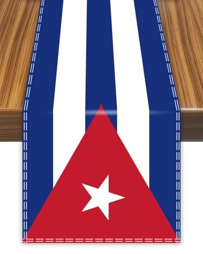 Cuba Table Runner,Cuban Flag Tablecolth for Dining Home Decor 72×12inch