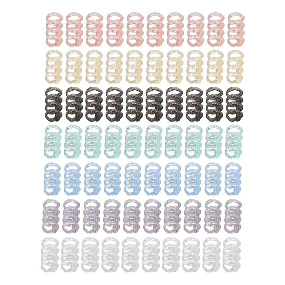 70PCS 4 Hole Binding Spines Plastic Split Loose Leaf Rings Multiple Colors