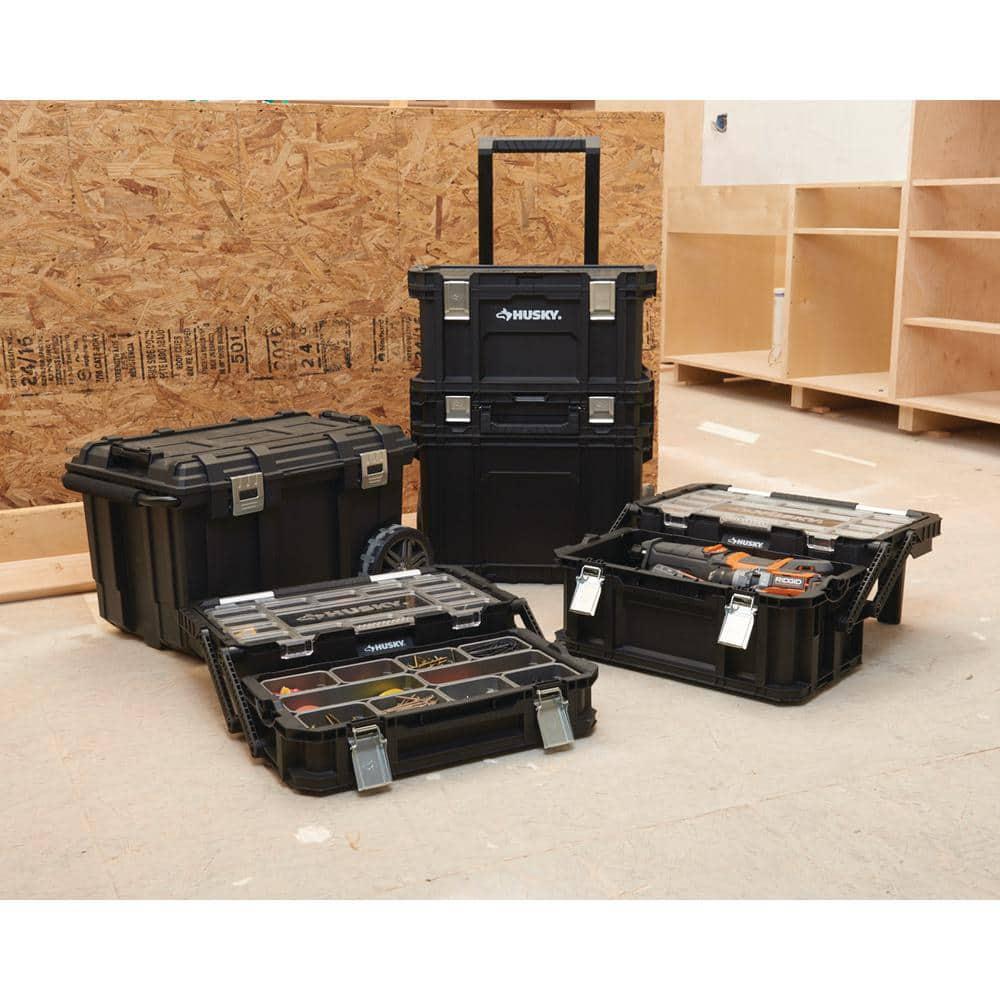 Husky Small Parts Tool Organizer Storage Hardware Case 22-Compartment Plastic