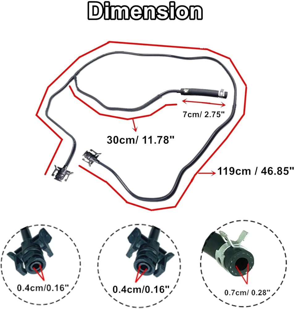 Manguera del depósito de refrigerante del radiador. Compatible con la manguera