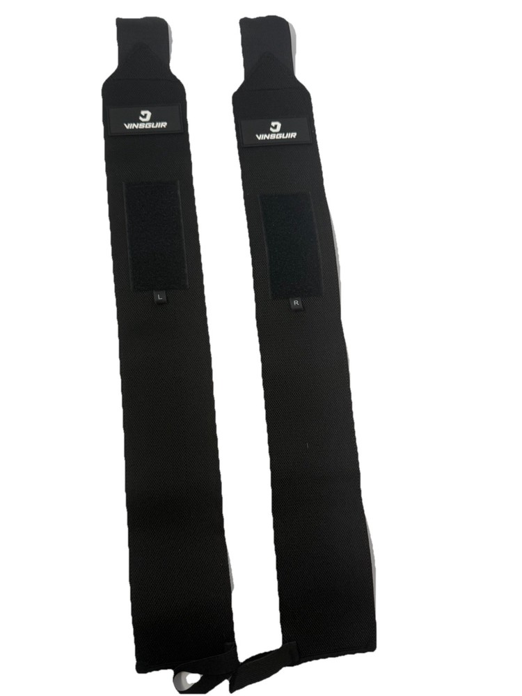 Weightlifting Wrist Wraps Pair Left Right Black Adjustable Support Strength
