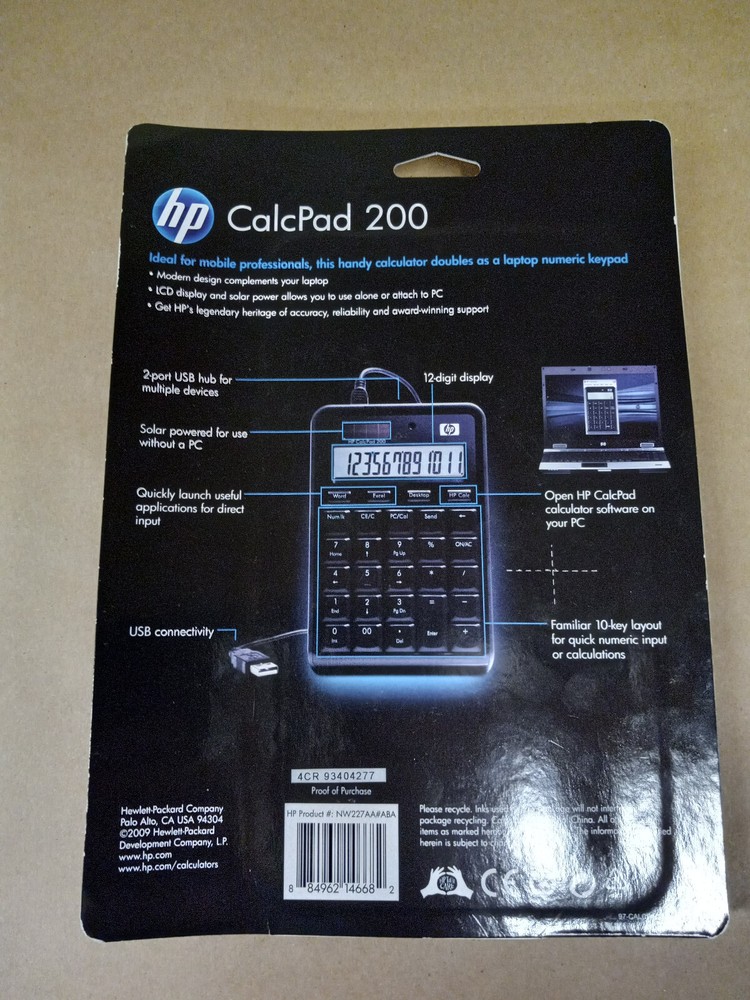 Vintage Hewlett Packard CalcPad 200, New