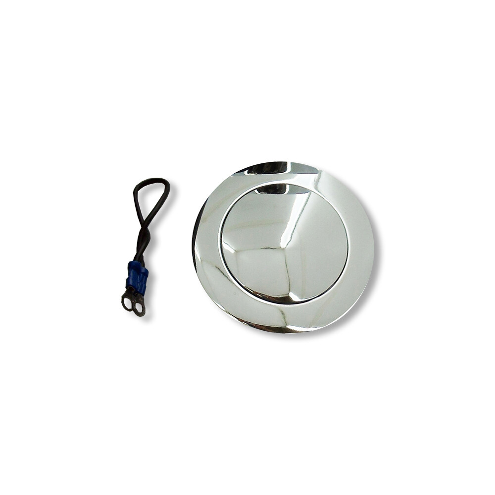 GM 14" Split Tri-Spoke Steering Wheel 9-Hole w/ Chrome Smooth Horn Button