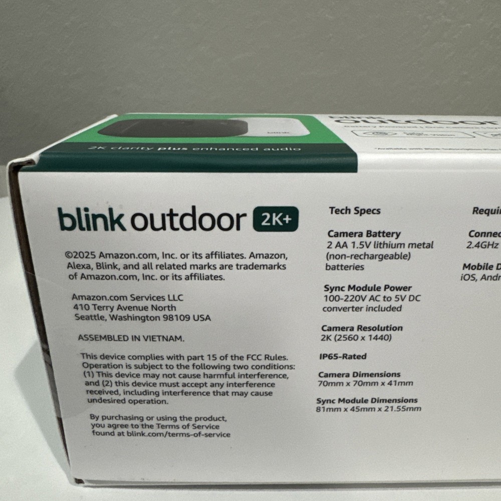 Blink Outdoor 2K+ Wireless Smart Security Camera with Sync Module Core