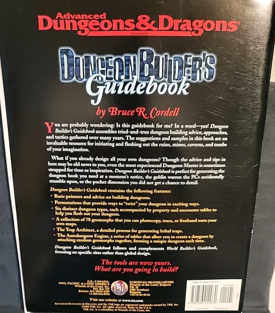 Advanced D&D TSR 9556 Dungeon Builder's Guidebook