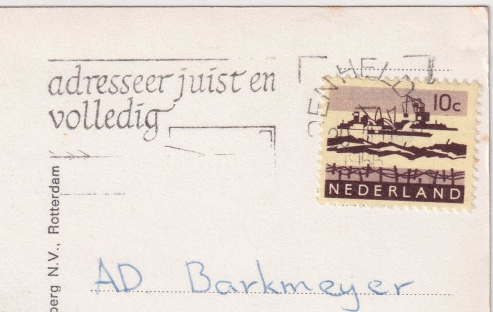 1966 Netherlands Postal History Burgh Haamstede Post Restrant Postcard