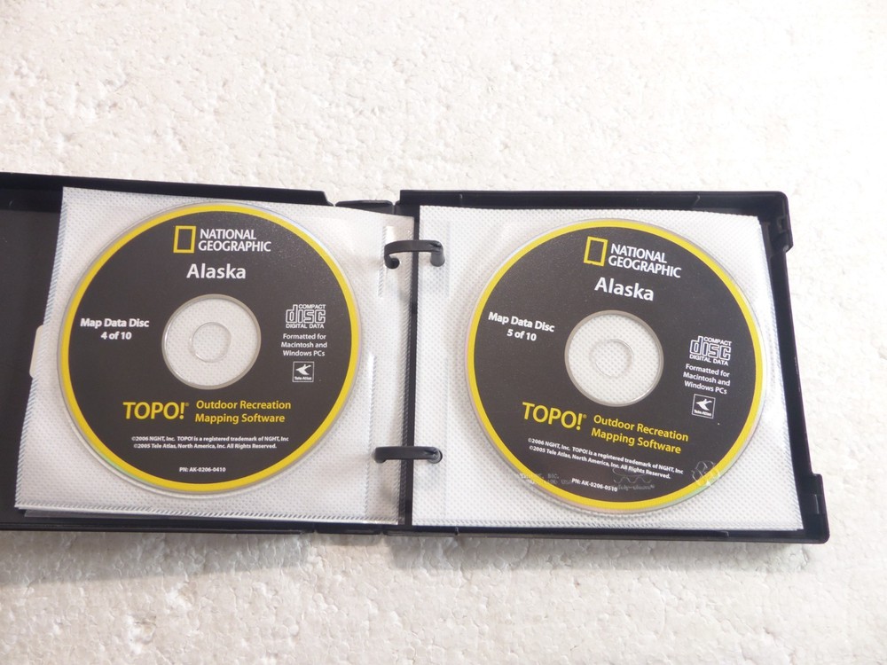 National Geographic TOPO! Mapping Software - Alaska (CD, 2006, 10-Disc) PC & Mac