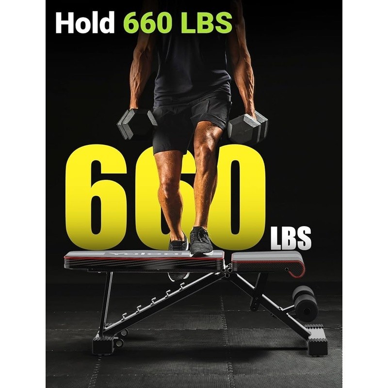 Adjustable Weight Bench Heavy Duty Portable Compact Foldable Full Body Workout