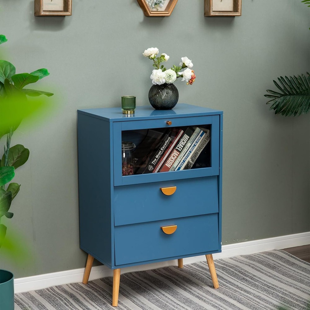 Accent Storage Cabinet Decorative Cabinet Buffet & Sideboard with 2 Drawer