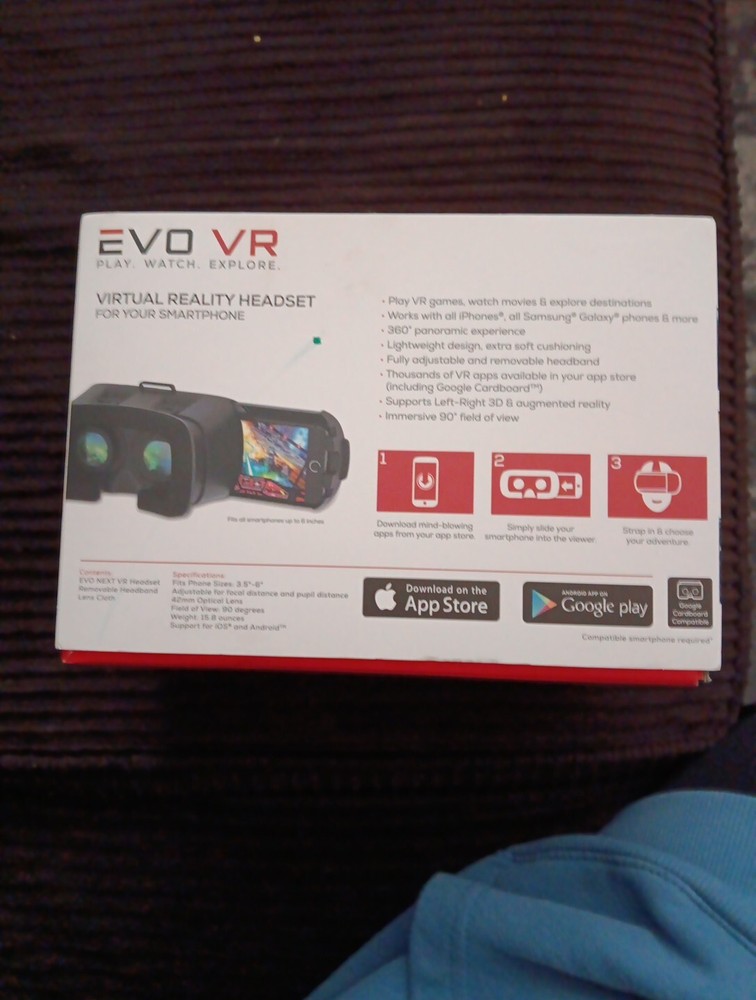 EVO NEXT VR Virtual Reality Headset Smartphone MI-VRH01-101 Android/ iPhone C3
