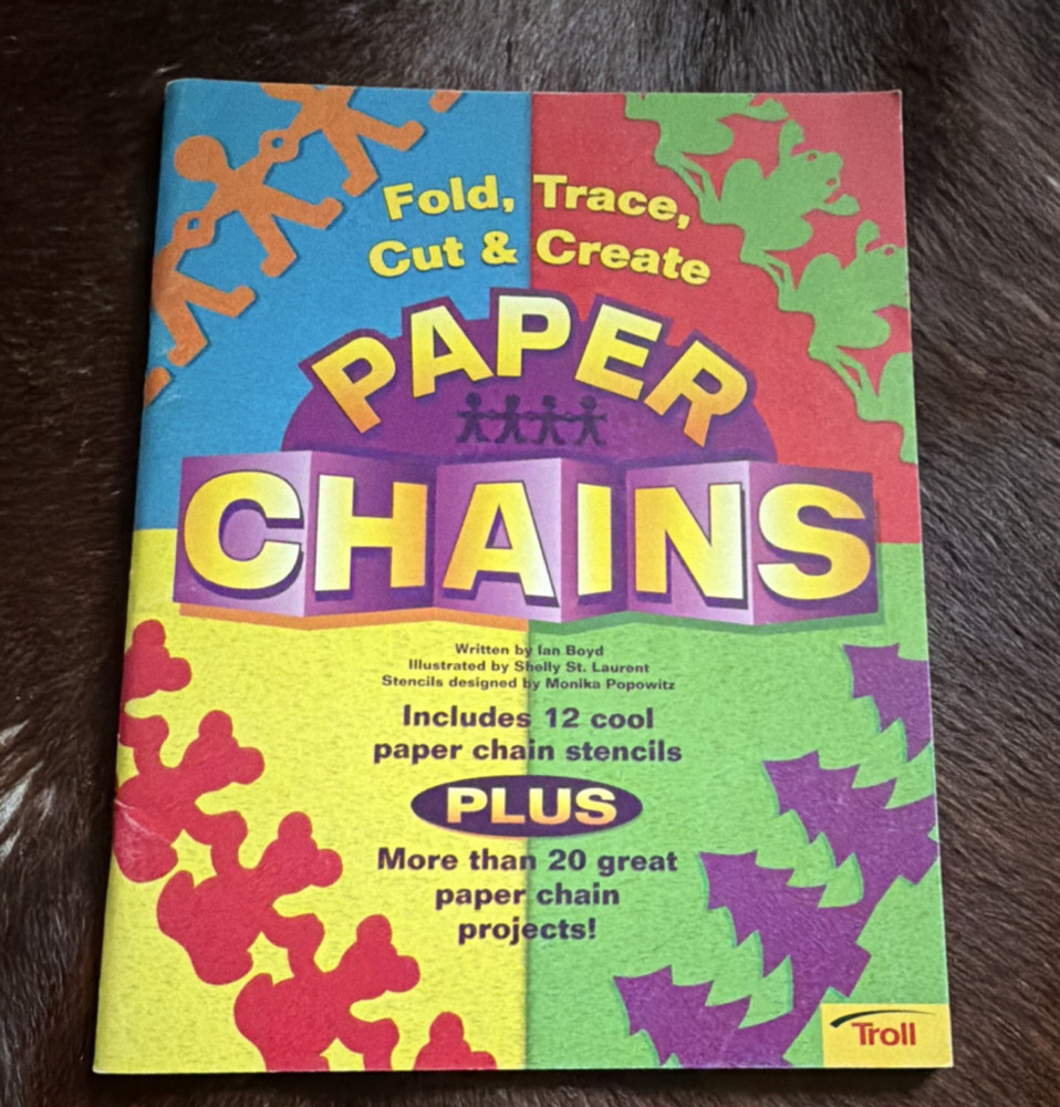 Troll Fold Trace Cut Create Paper Chains  Vintage 30 years old