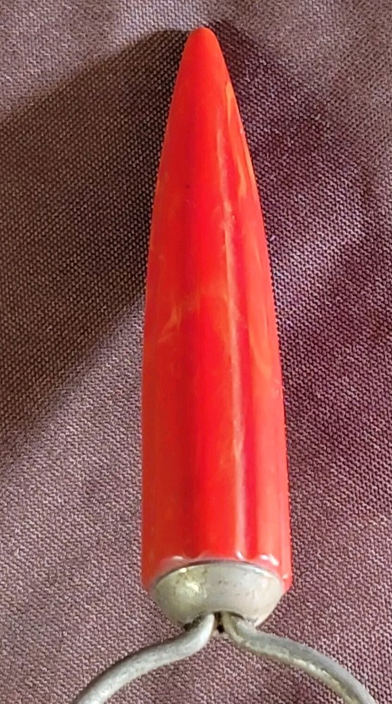 Vintage Androck Red Bakelite Hand Strainer / Sifter Bullet Handle